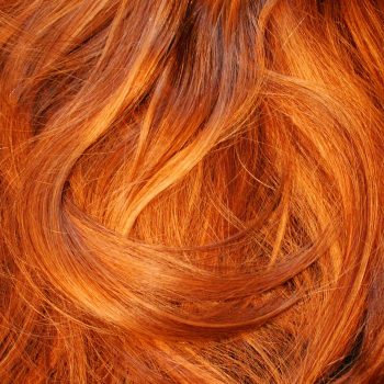 Close-up of red hair texture
