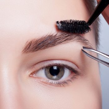 young brunette with short hair woman make-up. girl Cosmetic. young brunette with short hair woman make-up. girl Cosmetic. Base for Perfect Make-up.Applying Make-up, correction and eyebrow styling. perfect eyebrows